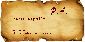 Papiu Alpár névjegykártya